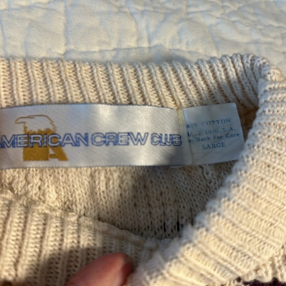 Vintage 90s American Crew Club Sweater Sz L - Picture 6 of 9